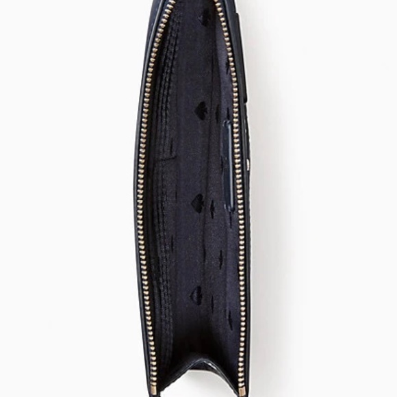 KATE SPADE BEEP MEDIUM WRISTLET CARD HOLDER WALLET VW BUG YELLOW CAR NAVY BLUE - Picture 2 of 9